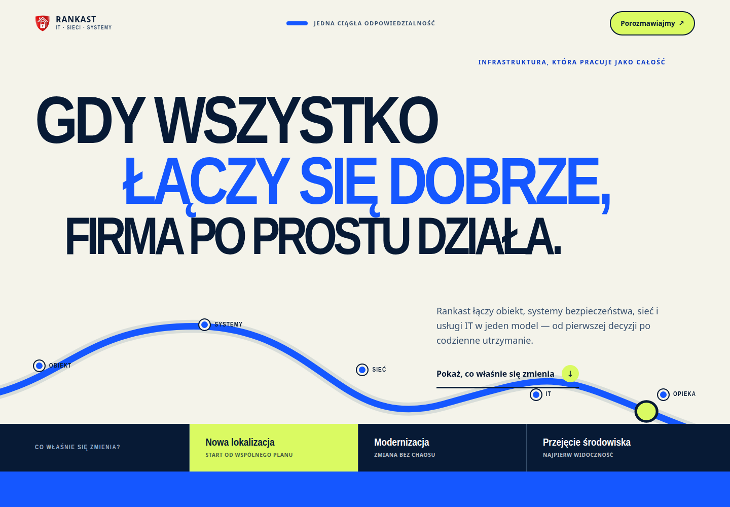Podgląd kobaltowej, typograficznej propozycji Signal Path